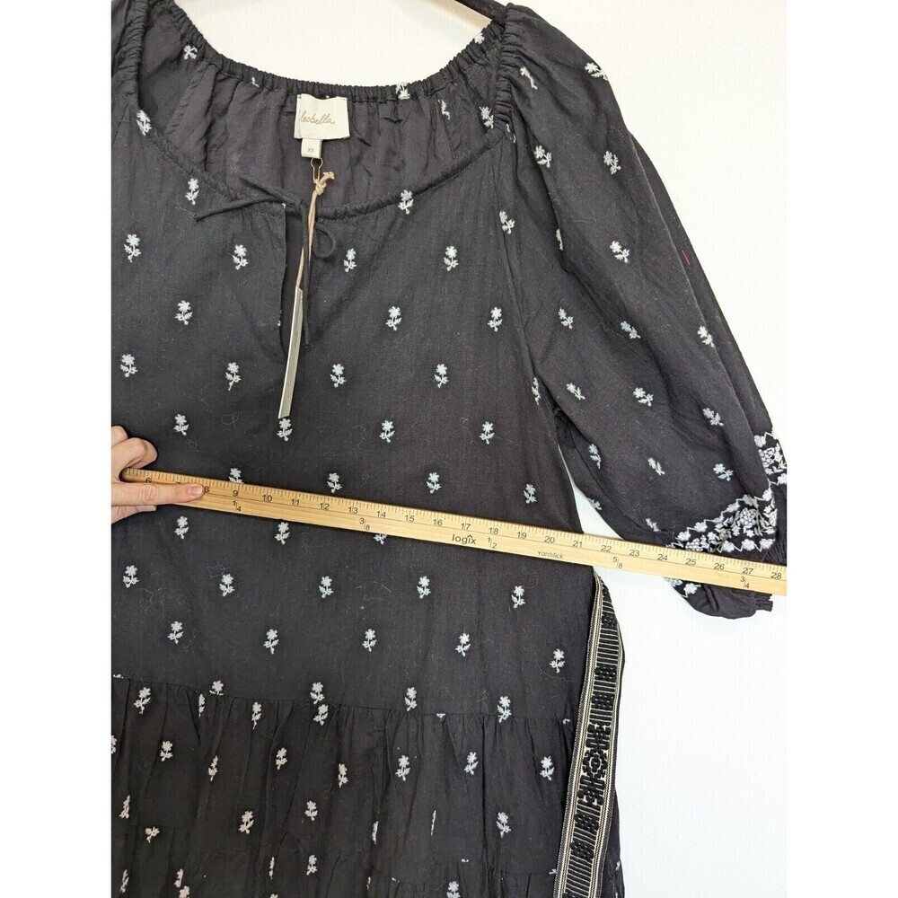 Cleobella Dress Women Size XS Black Revolve Boho Tribal Indie Embroidered Fringe - Picture 13 of 14